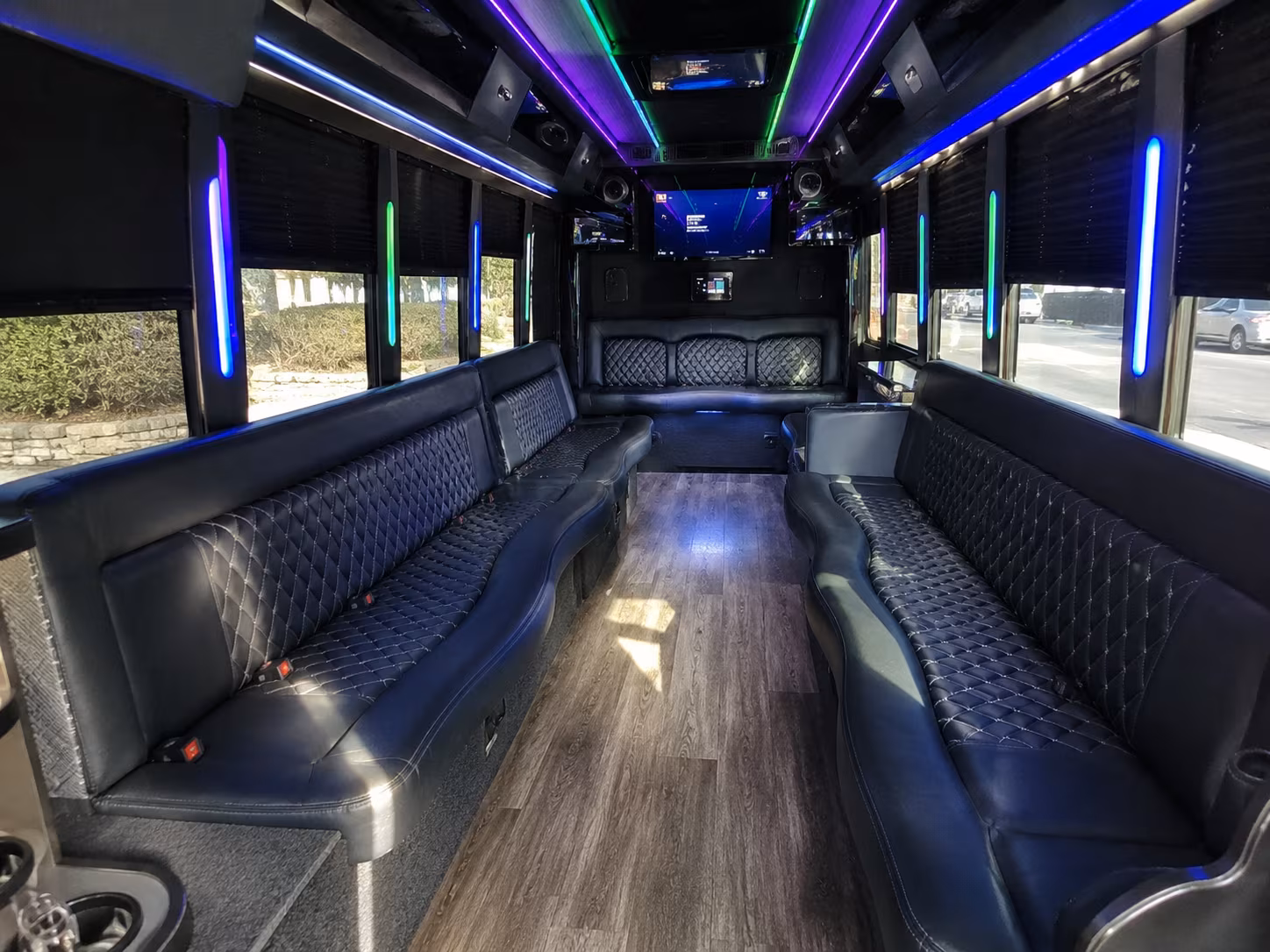 meriden 15 passenger party bus interior