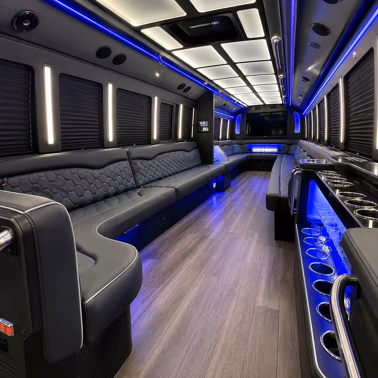 meriden party bus rental interior